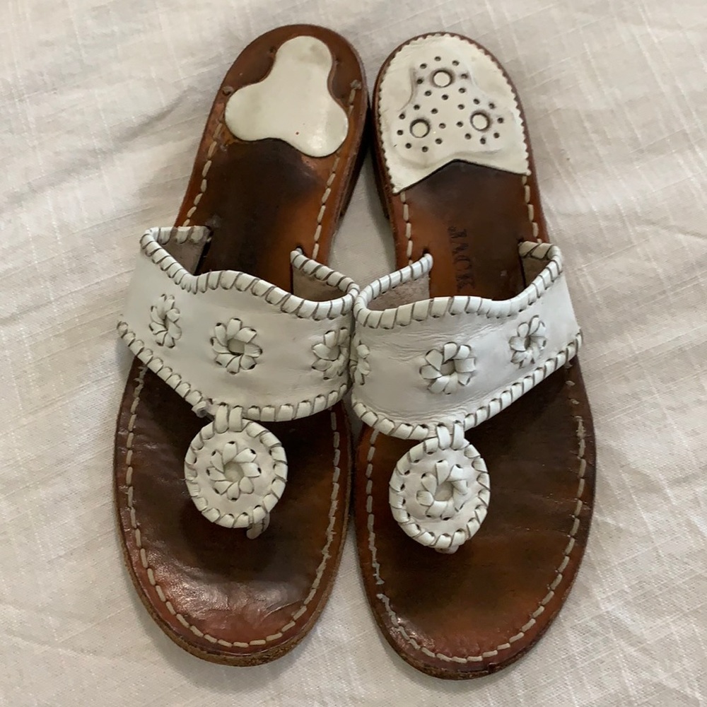 White Classic Jack Rogers Sandals